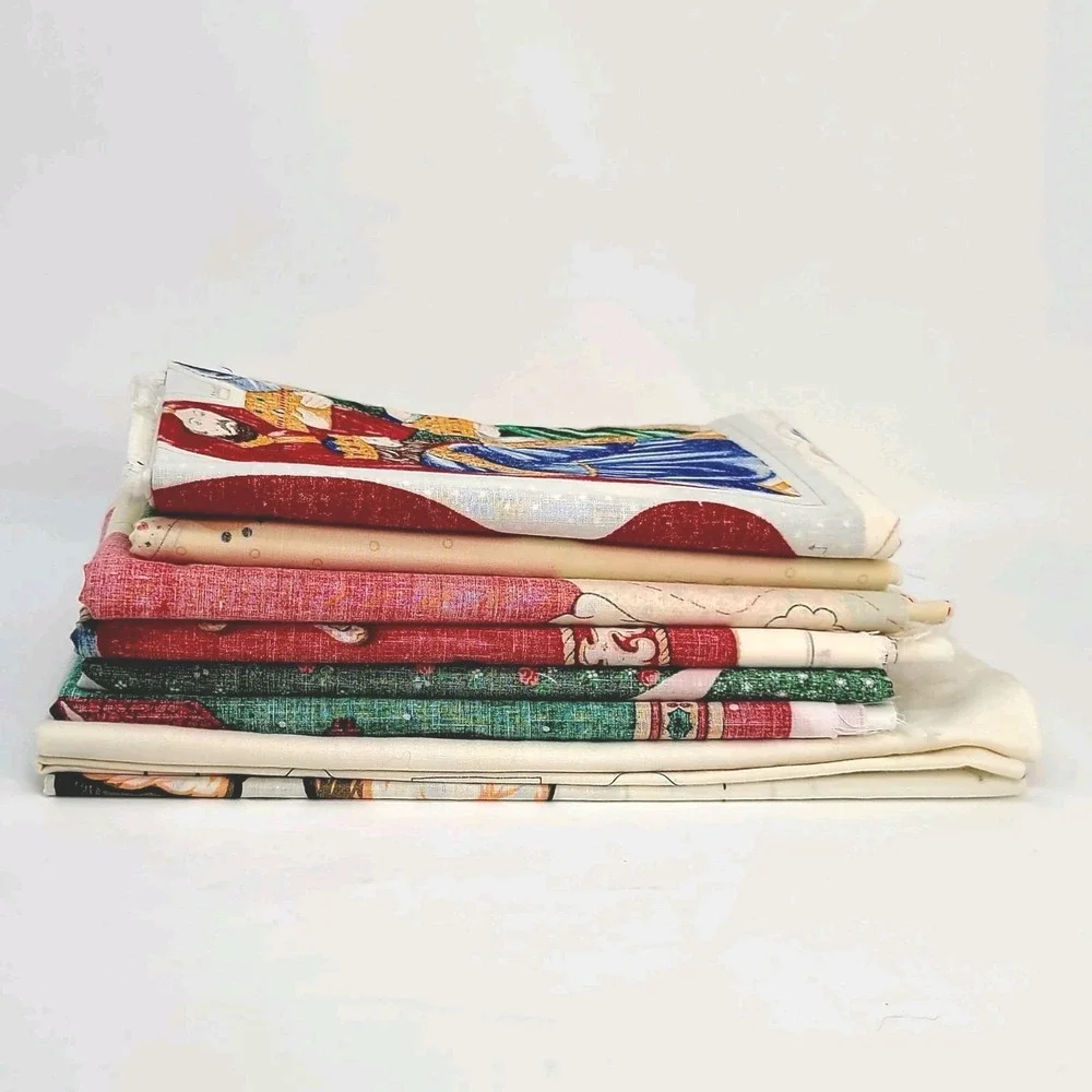 VALUE BUNDLE: 8 VTG Christmas Cut & Sew Panels Santa Nativity Apron Tree Stuff